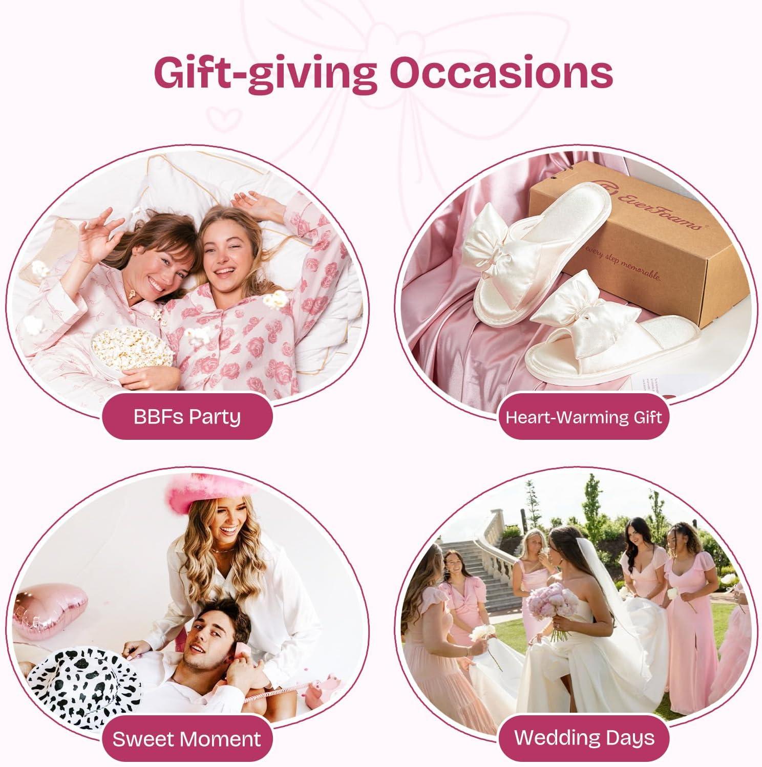 imageEverFoams Womens Satin OpenToe Bow Slippers Memory Foam Indoor Bedroom House Shoes