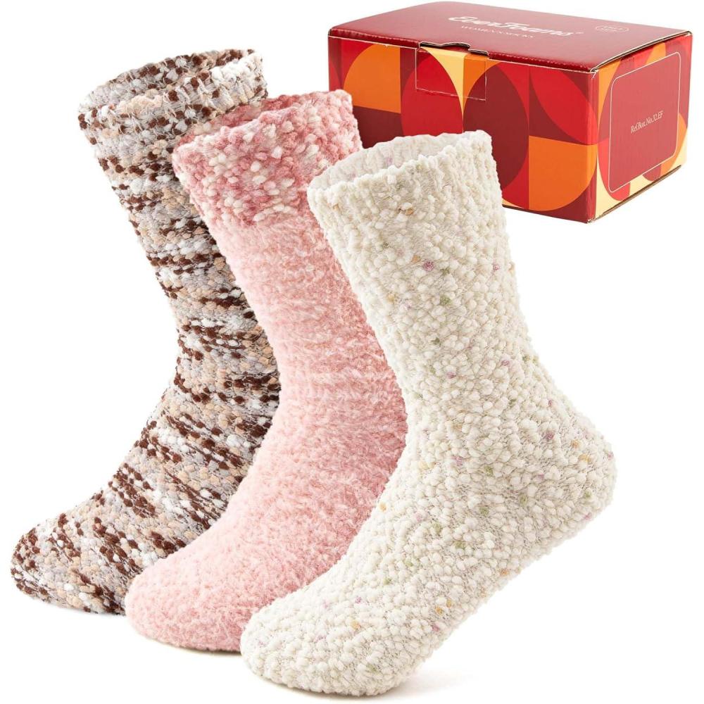 imageEverFoams Cozy Chenille Socks 3Pair SetCute Girly