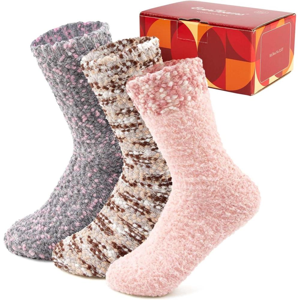 imageEverFoams Cozy Chenille Socks 3Pair SetMisty Pastels