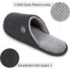 EverFoams Men’s Cotton Knit Slippers Lightweight Memory Foam Indoor House Shoes with Anti-Skid Sole(Lead Gray)