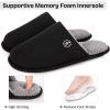 EverFoams Men’s Cotton Knit Slippers Lightweight Memory Foam Indoor House Shoes with Anti-Skid Sole(Spaceblack)