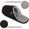 EverFoams Men’s Cotton Knit Slippers Lightweight Memory Foam Indoor House Shoes with Anti-Skid Sole(Spaceblack)