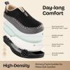 EverFoams Men’s Moccasin Slippers Memory Foam Indoor/Outdoor Warm Suede House Shoes with Fuzzy Sherpa Lining(Black)