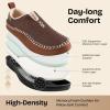 EverFoams Men’s Moccasin Slippers Memory Foam Indoor/Outdoor Warm Suede House Shoes with Fuzzy Sherpa Lining(Coffee)
