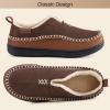 EverFoams Men’s Moccasin Slippers Memory Foam Indoor/Outdoor Warm Suede House Shoes with Fuzzy Sherpa Lining(Coffee)