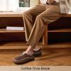 EverFoams Men’s Moccasin Slippers Memory Foam Indoor/Outdoor Warm Suede House Shoes with Fuzzy Sherpa Lining(Coffee)