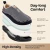 EverFoams Men’s Moccasin Slippers Memory Foam Indoor/Outdoor Warm Suede House Shoes with Fuzzy Sherpa Lining(Grey)