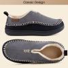 EverFoams Men’s Moccasin Slippers Memory Foam Indoor/Outdoor Warm Suede House Shoes with Fuzzy Sherpa Lining(Grey)