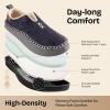 EverFoams Men’s Moccasin Slippers Memory Foam Indoor/Outdoor Warm Suede House Shoes with Fuzzy Sherpa Lining(Navy)