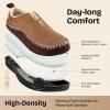 EverFoams Men’s Moccasin Slippers Memory Foam Indoor/Outdoor Warm Suede House Shoes with Fuzzy Sherpa Lining(Tan)
