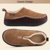 EverFoams Men’s Moccasin Slippers Memory Foam Indoor/Outdoor Warm Suede House Shoes with Fuzzy Sherpa Lining(Tan)