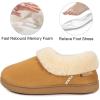 EverFoams Women’s Bootie Slippers Faux Fur Ladies Bedroom House Shoes with Memory Foam and Indoor Outdoor Rubber Sole(Camel Brown)