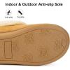 EverFoams Women’s Bootie Slippers Faux Fur Ladies Bedroom House Shoes with Memory Foam and Indoor Outdoor Rubber Sole(Camel Brown)