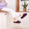 EverFoams Women’s Bootie Slippers Faux Fur Ladies Bedroom House Shoes with Memory Foam and Indoor Outdoor Rubber Sole(Dark Aubergine)