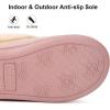EverFoams Women’s Bootie Slippers Faux Fur Ladies Bedroom House Shoes with Memory Foam and Indoor Outdoor Rubber Sole(Dusty Pink)