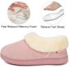 EverFoams Women’s Bootie Slippers Faux Fur Ladies Bedroom House Shoes with Memory Foam and Indoor Outdoor Rubber Sole(Dusty Pink)