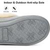 EverFoams Women’s Bootie Slippers Faux Fur Ladies Bedroom House Shoes with Memory Foam and Indoor Outdoor Rubber Sole(Storm Gray)