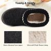 EverFoams Women’s Bootie Slippers Non-slip Comfy Winter Indoor House Shoes with Knitted Collar(Mysterious Black)