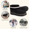 EverFoams Women’s Bootie Slippers Non-slip Comfy Winter Indoor House Shoes with Knitted Collar(Mysterious Black)