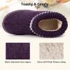 EverFoams Women’s Bootie Slippers Non-slip Comfy Winter Indoor House Shoes with Knitted Collar(Purple)