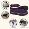 EverFoams Women’s Bootie Slippers Non-slip Comfy Winter Indoor House Shoes with Knitted Collar(Purple)