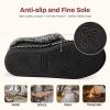 EverFoams Women’s Bootie Slippers Warm Soft Comfy Memory Foam Non-slip Indoor House Shoes with Fluffy Collar(Black)