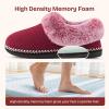 EverFoams Women’s Bootie Slippers Warm Soft Comfy Memory Foam Non-slip Indoor House Shoes with Fluffy Collar(Burgundy)