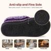EverFoams Women’s Bootie Slippers Warm Soft Comfy Memory Foam Non-slip Indoor House Shoes with Fluffy Collar(Purple)