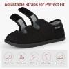 EverFoams Women’s Breathable Knitted Slippers Adjustable Hook and Loop Straps Indoor House Shoes for Diabetic Swollen Feet