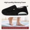 EverFoams Women’s Closed Back Slippers Fuzzy Faux Wool Soft Lightweight Non Slip House Shoes(Dark Black)