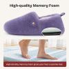 EverFoams Women’s Closed Back Slippers Fuzzy Faux Wool Soft Lightweight Non Slip House Shoes(Light Purple)