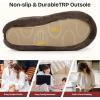 EverFoams Women’s Closed Back Slippers Fuzzy Faux Wool Soft Lightweight Non Slip House Shoes(Nutty Brown)