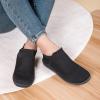 EverFoams Women’s Comfy Sock Weaving Style Loafer Slipper with Ultra Soft Rubber Sole Anti Slip Indoor and Oudoor House Shoes(Carbon Black)
