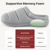 EverFoams Women’s Cozy Waffle Slippers Soft Quilted Memory Foam Indoor House Shoes(Bright Gray)