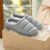 EverFoams Women’s Cozy Waffle Slippers Soft Quilted Memory Foam Indoor House Shoes(Bright Gray)