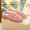 EverFoams Women’s Cozy Waffle Slippers Soft Quilted Memory Foam Indoor House Shoes(Light Pink)