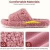 EverFoams Women’s Fashionable Open-toe Slippers with Cozy Plush Non-Slip Sole(Blush Pink)