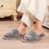 EverFoams Women’s Fuzzy Open Toe Slippers Comfy Soft Memory Foam Indoor House Shoes(Cool Gray)