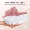 EverFoams Women’s Fuzzy Open Toe Slippers Comfy Soft Memory Foam Indoor House Shoes(Dusty Pink)