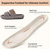 EverFoams Womens Fuzzy Open-toe Slippers Soft Comfy Memory Foam Indoor House Shoes(Cool Gray)