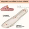 EverFoams Womens Fuzzy Open-toe Slippers Soft Comfy Memory Foam Indoor House Shoes(Dusty Rose)