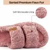 EverFoams Womens Fuzzy Open-toe Slippers Soft Comfy Memory Foam Indoor House Shoes(Dusty Rose)