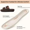 EverFoams Womens Fuzzy Open-toe Slippers Soft Comfy Memory Foam Indoor House Shoes(Elegant Mocha)
