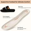 EverFoams Womens Fuzzy Open-toe Slippers Soft Comfy Memory Foam Indoor House Shoes(Matt Black)