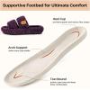 EverFoams Womens Fuzzy Open-toe Slippers Soft Comfy Memory Foam Indoor House Shoes(Plum Violet)