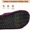 EverFoams Womens Fuzzy Open-toe Slippers Soft Comfy Memory Foam Indoor House Shoes(Plum Violet)