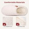 EverFoams Women’s Fuzzy Slip-on Slippers Soft Comfy Memory Foam Indoor House Shoes(Beige)