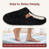 EverFoams Women’s Fuzzy Slip-on Slippers Soft Comfy Memory Foam Indoor House Shoes(Black)