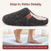EverFoams Women’s Fuzzy Slip-on Slippers Soft Comfy Memory Foam Indoor House Shoes(Dark Grey)