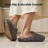 EverFoams Women’s Fuzzy Slip-on Slippers Soft Comfy Memory Foam Indoor House Shoes(Dark Grey)